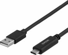 Kaabel USB-A/USB-C Deltaco USBC-1004-LSZH, USB 2.0, 1 m, must