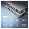 USB-C jagaja AXAGON HMC-8HLSA, 3x USB-A, 4K/30Hz HDMI, SD/microSD, GLAN, PD 100W, 20 cm