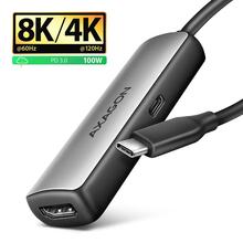 Adapter USB-C/HDMI Axagon RVC-HI8KPD, 0,16 m, must