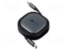 Kaabel USB-C Goobay 77424, 1 m, must, hõbe
