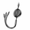Kaabel 3-in-1 Baseus Golden Loop CAMLT-JH01, 35 cm - 120 cm, must