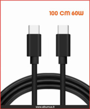 Kaabel USB-C Alburnus, 1 m, 60 W, must