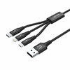 Kaabel 3in1 Unitek C14049BK, 1,2 m, must