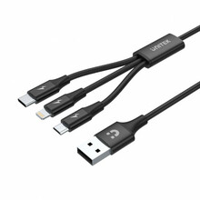Kaabel 3in1 Unitek C14049BK, 1,2 m, must