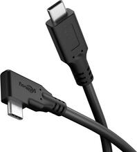 Kaabel USB-C Goobay USB4 90, 2 m, must, 240 W, 40 Gbit/s