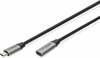 USB-C pikenduskaabel Digitus DB-300230-010-S, 1 m, must/hall