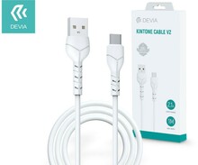 USB-C kaabel Devia Kintone EC145, 1 m, valge