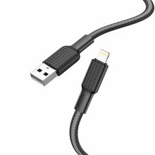 Kaabel Hoco X69 USB A - Lightning 1 m, must/valge