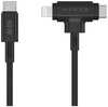 USB-C kuni USB-C ja Lightning kaabel Targus Hyper HyperJuice, 1,5 m, must