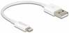 Kaabel Delock 83001 USB-A to Lightning 15 cm, valge