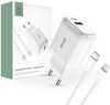 Laadija Tech Protect C20W 20W USB-C PD + USB-A QC 3.0 koos USB-C Lightning kaabliga, 1 m, valge