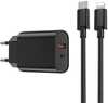 Laadija WIWU Wi-U002 PD + QC 20W, must, USB-C kaabliga