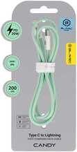 Kaabel Blavec CCA-CL24GN20 Type C 	o Lightning PD 20W 2,4A 2 m, roheline