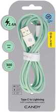 Kaabel Blavec CCA-UL24GN30 Candy braided USB į Lightning 3 m, roheline