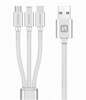 Kaabel Swissten SV0153259010 3in1 USB-C, Lightning, MicroUSB 1,2 m, hõbe
