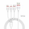 USB kaabel Borofone BX17 3in1 microUSB-Lightning-Type-C, valge