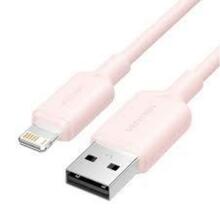 USB 2.0 kaabel Vention LAMPF, 1 m, roosa
