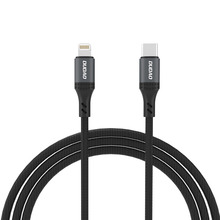 Punutud kaabel Dudao L3CL USB-C - Lightning 30W 1,2 m, must