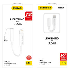 Audio adapter Dudao L16i Lightning to 3,5 mm mini jack, valge