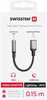 Audio adapter Swissten Lightning - 3,5 mm AUX, 15 cm, must