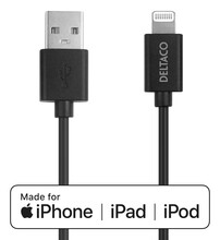 Kaabel DELTACO IPLH-412 USB-Lightning, 2 m, must