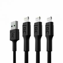 Kaablite komplekt Green Cell KABGCSET02, USB - Lightning 1,2 m, must