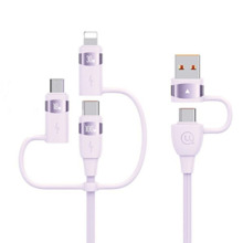 Kaabel USAMS US-SJ645 U85 6in1 USB-C/USB/Micro-USB/Lightning 1,2 m, lilla