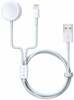 Kaabel Devia MKLG2ZM/A Smart 2in1 USB to Apple Lightning koos juhtmevaba laadijaga, 1 m, valge