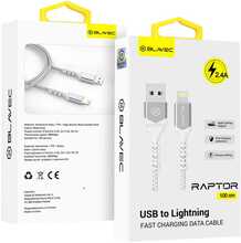 Kaabel Blavec Raptor CRA-UL24WS10 USB - Lightning 1 m, valge-hõbedane