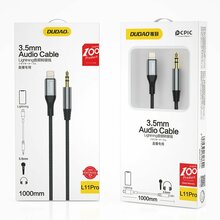 Helikaabel Dudao L11PRO Lightning - 3,5 mm, 1 m, hall