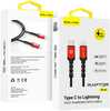 Kaabel Blavec CRA-CL24BR05 Raptor braided Type C to Lightning 0,5 m, must-punane