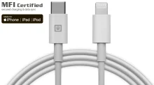 USB Type-C-Lightning kaabel Real-El MFI PD TPE, 2 m, valge