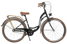 Linnaratas Azimut Vintage 3-speed, 28, must/kreemjas