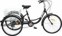 Kolmerattaline jalgratas Enero Rower 24, 6 käiku, must