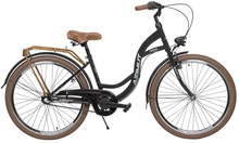 Linnaratas Azimut Vintage 3-speed, 26, must/kreemjas