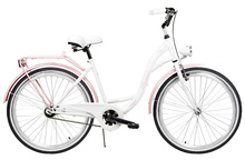 Linnaratas Azimut City Lux 26, valge/roosa