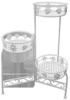Lillepoti alus OEM, 3-kohaline, 23 x 25 x 70 cm, valge