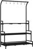 Lillestend Outsunny, 110 x 50 x 170 cm, must, teras, 3 tasandit ja 6 konksu