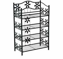Lilleriiul HOMCOM, 4 taset, metall, 59,5 x 30 x 92 cm, must