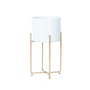 Lillepostament Home4You Deia WHITE S, 19,5 x 18 x 37 cm, valge/kuldne