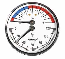 Termomanomeeter Ferro TM63A, 6 bar, 63 mm, 1/2