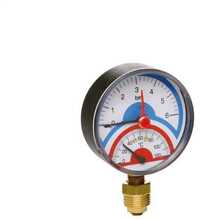 Termomanomeeter ICMA 91258AD06120, 80 mm, 1/2 tolli, 6 Bar, 0-120C, alumine ühendus