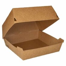 Ühekordne burgerikarp Pap Star KRAFT, kartong, 9 cm x 18,5 cm x 18,5 cm, 25 tk