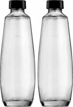 Klaaspudelid Sodastream Duo, 1 L, 2 tk, läbipaistev/must