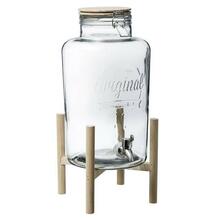 Joogidosaator Secret De Gourmet, klaasist, 8 L, puidust alusel