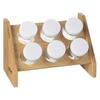 Maitseaineriiul Five Simply Smart, bambus, 6 purki, 21,5 x 12 cm