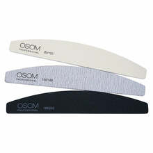 Küüneviilide komplekt Osom Professional Emery Half Moon Shape Nail Files Kit OSOMP1793, 3 tk