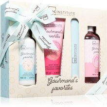 Hoolduskomplekt IDC Institute Gourmands: dušigeel 160 ml, kehapiim 100 ml, koorija 100 ml, küüneviil