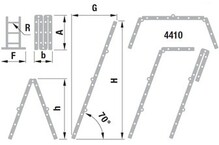 Kokkupandav redel Forte Tools 4410, alumiinium, 4-osaline, 4 x 3 astet, 176-344 cm