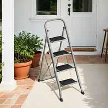 Kokkupandav redel Songmics, 4-astmeline, Pigeon Grey